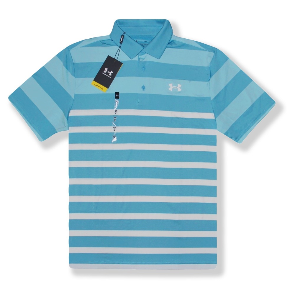 Under Armour Golf Playoff 3.0 Striped Polo Shirt - NWT Mens Medium - #45905-N1